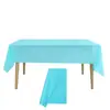 Toalha de mesa retangular descartável para festa em plástico peva tecido toalha para mesa de sobremesa de aniversário cor sólida à prova d'água à prova de óleo