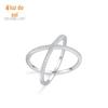 S925 prata esterlina X-shaped cruz zircão anel feminino europeu e americano nicho transfronteiriço design senso moda empilhado anel de dedo indicador