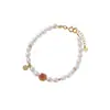 Pulsera de Perlas Naturales de Fresa Yilu Plata Oro Plata de Ley S925 Moneda Estilo Palacio Retro Pulsera de Plata Original al por Mayor
