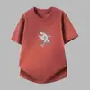 Camiseta de Manga Corta de Algodón Puro para Hombre, Marca de Moda Verano Holgada, Camiseta de Algodón con Estampado de Tiburón de Moda, Cuello Redondo, Media Manga