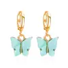 Pendientes de mariposa de colores para mujer, estilo Ins, diseño creativo de nicho, con gota de diamante y aceite, venta al por mayor