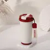 Caneca de Café Lily de Alto Valor em Aço Inoxidável Isolada Portátil para Uso Externo com Logo Gravado Copo de Água com Canudo