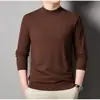 Novos Suéteres de Inverno Masculinos, Suéteres Masculinos Juvenis de Gola Alta Slim Fit Cor Sólida Tricot, Venda Direta da Fábrica, Dropshipping Disponível