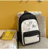 Mochila de Grande Capacidade com Bolinhas Color-blocking Mochila Fofa para Check-ins e Fotos Bolsa Escolar de Alto Valor Bolsa para Cursinho Bolsa de Ombro Único