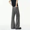 Pantalones acampanados para hombre estilo americano para adelgazar y alargar la figura, nuevo modelo de verano con diseño de bordado de cuatro líneas, pantalones largos casuales relajados y versátiles