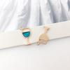 1 Colgante de Esmalte de Aleación Azul Lago Planeta Caracola Unicornio Lazo Pulsera Collar DIY Accesorios Zhongcheng