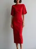 2026 Site Independente Desejo Amazon Vestido Elegante de Comprimento Médio Afinando a Cintura para Mulheres
