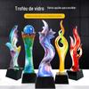 Novo troféu de vidro cor criativa troféu estrela de cinco pontas reunião anual equipe prêmio lembrança lettering fabricante