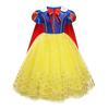 Comercio Exterior Nuevo Verano Manga Abullonada Falda Princesa Niñas Blancanieves Celebridad de Internet Vestido de Malla Frozen