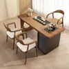 Nova Mesa de Chá de Madeira Maciça Chinesa Pequena para Apartamento Uso Doméstico Mesa de Preparo de Chá de Madeira Maciça Moderna Simples para Escritório Lazer Varanda Mesa de Chá