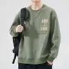 Moletom gola careca estilo americano para homens, primavera/outono/inverno 2026 novo tendência casual folgado pullover para homens