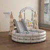 Juego de Columpios y Tobogán Infantil al por Mayor para Uso en Casa, Piscina de Bolas Oceánica para Interiores, Canasta de Baloncesto para Bebé, Porterías de Fútbol Juguetes