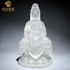 Guanyin Bodhisattva Sentada sobre un Loto, Estatua de Buda Guanyin, Adorno de Cristal, Adoración en la Sala de Estar, Salón Budista, Botella de Agua Pura, Guanyin, Venta Directa del Fabricante, Hecho a Mano