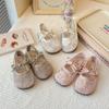 Zapatos Planos de Malla Transpirable con Encaje 2026 Primavera y Verano Nuevo Estilo Coreano para Niñas con Lazo Zapatos Mary Jane Bajos