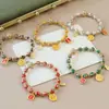 Pulsera de flor fragante de Pekín para mujer, esmalte cloisonné cloisonné, pulsera de flor, pulsera de cuentas corazón a corazón, venta al por mayor