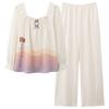 Pijama para Mujer Primavera y Otoño Algodón Puro Manga Larga Pantalón Dulce Degradado Casual Ropa de Casa 2025 Nuevo Traje Estilo Juvenil