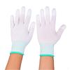 Los fabricantes suministran guantes con recubrimiento en los dedos guantes recubiertos para fábrica electrónica guantes de palma recubiertos de PU de nailon de 13 agujas núcleo del guante