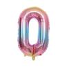 Balão Metalizado de Filme de Alumínio Rosa Médio Gradiente Número 32 polegadas Arco-Íris Gradiente Número 0-9 Bola de Folha de Alumínio Decoração de Aniversário