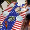Mantel Desechable Estilo Nuevo Bandera Americana Transfronterizo, Engrosado, Impermeable y a Prueba de Aceite, Caminos de Mesa para Decoración de Fiestas 54x108 pulgadas