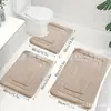Juego de Tres Piezas de Alfombrilla para Baño y WC de Coral Fleece Temu Transfronterizo, Felpudo para Puerta de Baño, Absorbente de Agua, Antideslizante, Alfombrilla de Piso con Aislamiento Refrigerante, Dropshipping