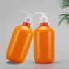 Peluche Pe Personalizado Material Suave Botella Redonda 300ml Gel de Ducha Champú Loción para Bebé Niños Botella Rellenable Tipo Dispensador