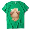 Camiseta de manga corta para mujer, body art parodia, divertida, con estampado europeo y americano, manga corta, holgada, casual, cuello redondo