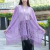 Nuevo estilo, cárdigan de encaje hueco, vestido de chal grande, cheongsam, chal para viajes, vacaciones, protección solar, chal de playa para mujer, venta al por mayor
