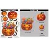 Calcomanías de Calabaza de Halloween Decoración de Arreglo para Fiesta Navideña Calcomanías Electrostáticas de Linterna de Calabaza de Caramelo Gato Negro Fantasma Calcomanías para Ventana