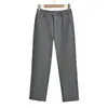 Terno feminino cinza calça flare, novo estilo outono 2026, cintura alta, emagrecedor, perna reta, calça bootcut casual petite