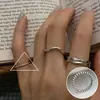 Anillo Irregular Geométrico para Mujer, Moda de Lujo Ligero, Acabado Mate Único, Anillo Abierto Versátil, Anillo de Dedo Índice Moderno
