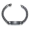 Pulsera de hombre exquisita acero inoxidable letras simples lisa larga curva pulsera de marca joyería europea y americana en stock