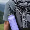 Nueva Taza de Agua Plegable de Silicona de Grado Alimenticio, Retráctil, Antiescaldado, Botella de Agua de Almacenamiento para Ciclismo al Aire Libre y Viajes con Tapa