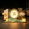 Decoração de Props para Shopping Center do Festival do Meio Outono Coelhinho da Lua de Jade Luminoso Ornamentos da Lua Fábrica de Origem Personalização para Shopping Center Fotos