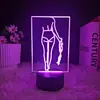 Luz de Noche LED 3D Creativa para Niñas Yoga Sexy, Adornos de Escritorio Luminosos, Lámpara de Mesa LED, Regalo de Atmósfera para Dormitorio y Mesita de Noche