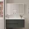 Gabinete de Baño de Aluminio Panal Personalizado Lavabo Integrado de Cerámica Cajón de Baño Gabinete de Baño Lavabo Lavabo