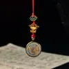 Cordón para Teléfono Móvil Original Tejido a Mano Ocho Santos Patronos 1.5 Thangka Pintado en Oro Colgante para Teléfono Móvil Colgante para Bolso Unidad USB