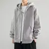 Moletom com zíper e cardigã masculino, jaqueta de cor sólida, outono 2025, jaqueta fina com capuz casual versátil para adolescentes