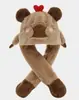 Conjunto de Chapéu e Cachecol Infantil, Chapéu da Moda com Orelhas para Meninos, Chapéu Protetor de Orelhas para Meninas, Chapéu Quente de Pelúcia, Espessado para o Inverno