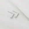 Pendientes de Aro Colgantes Rectangulares Rellenos de Oro de 14K con Pasador de Plata 925 Pendientes Hechos a Mano DIY Accesorios de Material para Joyería