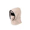 Gorro de inverno para ciclismo, máscara de esqui à prova de vento, chapéu feminino com protetor de pescoço integrado, gorro quente de fleece para esportes ao ar livre