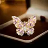 Broche Mariposa Pequeño de Lujo Ligero de Gama Alta Microincrustado de Circonita Anti-deslizante para Vestido Ligero Sin Marcas de Seda Hebilla Magnética