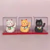 Nuevo Mini Gato de la Suerte con Ola de 2 Pulgadas Adorno de Gato que Saluda Decoración para Coche, Fachada de Tienda, Oficina Adorno Regalo Cultural y Creativo