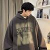 Suéter pesado de 340g para hombre, primavera y otoño, estilo retro americano, moderno, con capucha, oversize, callejero, rufián, chaqueta guapa