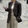 Blazer casual solto simples vintage de alta costura feminina Dongdaemun coreano outono e inverno novo