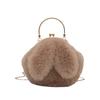 Bolsas de Mão Populares de Inverno para Mulheres 2025 Nova Moda Nicho Bolsa Transversal de Corrente Orelhas de Coelho Bolsa Peluda Fofa