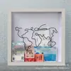 Marco de fotos de venta caliente transfronterizo de Amazon, Caja de almacenamiento de boletos, Caja de souvenirs de postales para dinero, Caja de mapa, Alcancía