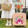 Mala de 18 polegadas Desenho Animado Mini Mala de Bordo Leve Roda Silenciosa Sitable Mala Trolley Infantil 20 polegadas Mala com Senha