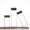 Botella de Vidrio de Borosilicato de 47 mm con Tapa de Rosca y Acabado de Madera, Alta Transparencia, Botella para Empaque de Cordyceps, Botella para Sub-Embotellado de Té de Flor de Té, Botella para Dulces