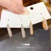 Brincos Quadrados em U de Zircônia Estilo Retrô Francês Agulha de Prata Luxo Acessível Simples Estiloso Nicho Elegante Brincos de Alta Qualidade para Mulheres
