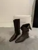 Botas ankle boots retrô de camurça Melard, elegantes, que aumentam a altura, conversíveis, botas de cowboy western, botins de bico fino para mulheres
